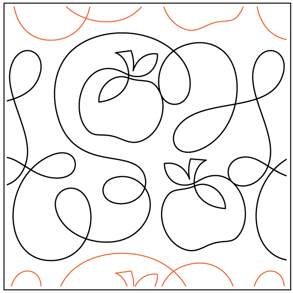 Apple String – 9” Paper Pantograph - Maple Leaf Quilting Company Ltd.