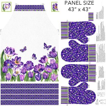 Apron Panel - Tulip Garden - 43" x 43" Panel (C28492 - 10) - Maple Leaf Quilting Company Ltd.