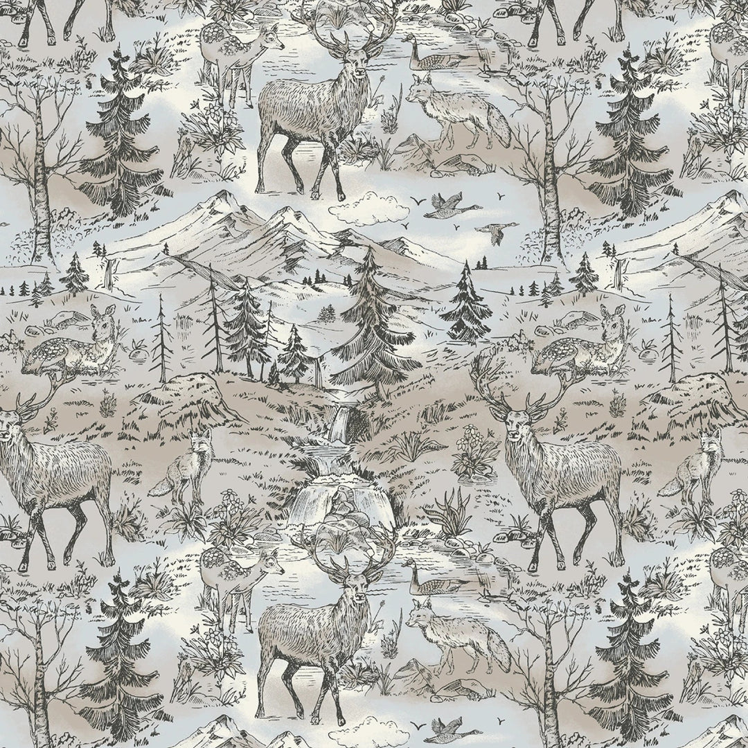 Archer Flannel - Ecru Woodland Toile | 42/43" Flannel - Maple Leaf Quilting Company Ltd.