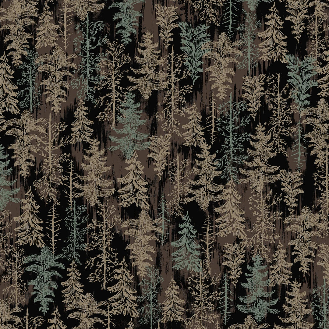 Archer Flannel - Night Tranquil Forest | 42/43" Flannel - Maple Leaf Quilting Company Ltd.