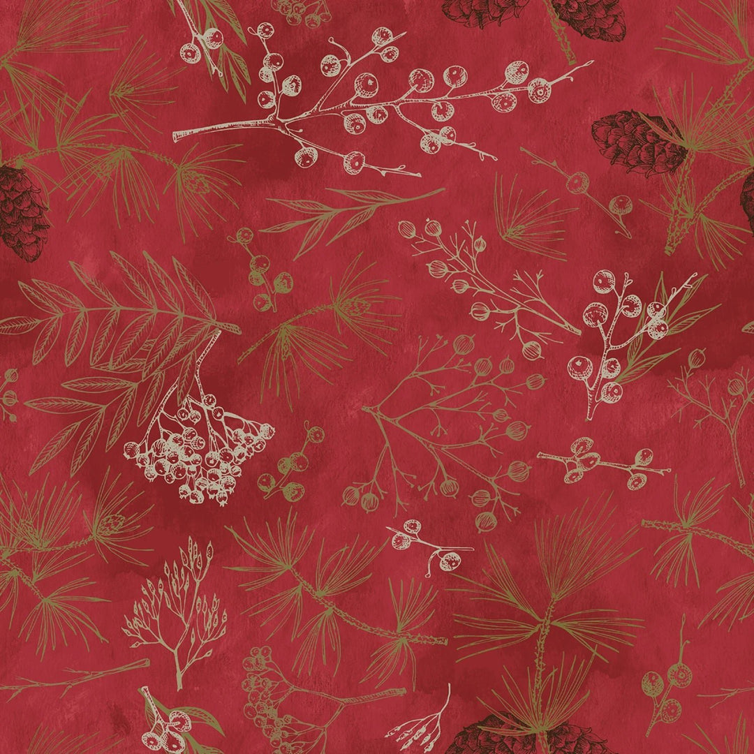 Auburn Tree Bits (12 Inch) 108" Cotton (8857S-33) - Sold in UNITS of 1/4 metre - Maple Leaf Quilting Company Ltd.
