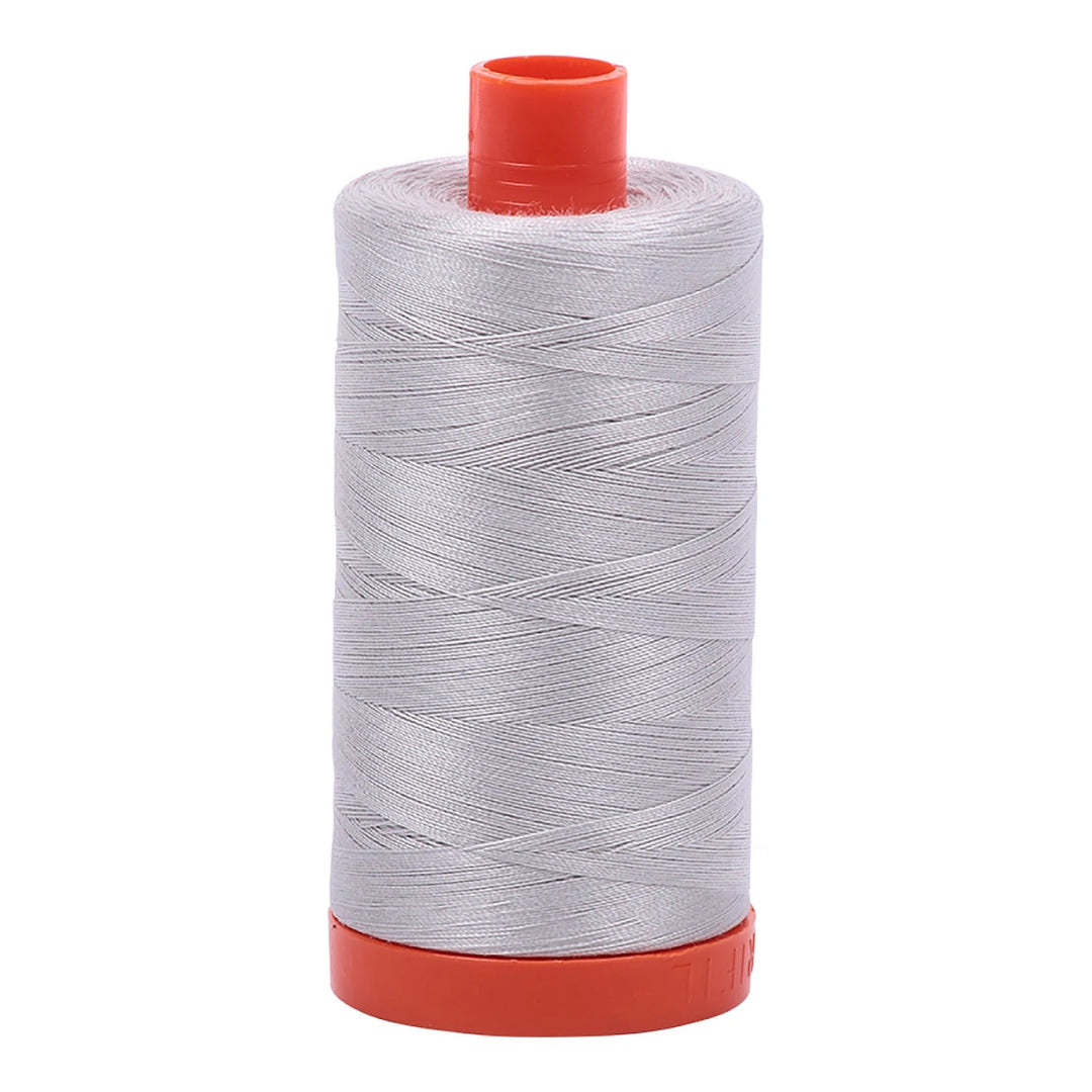 Aurifil Mako 50 wt Cotton 1300m (1422yds) | Aluminium - Maple Leaf Quilting Company Ltd.