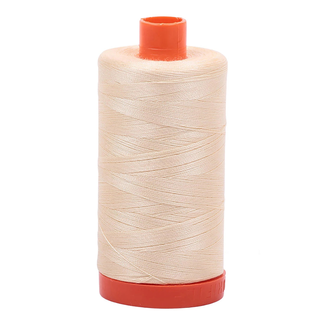 Aurifil Mako 50 wt Cotton 1300m (1422yds) | Butter - Maple Leaf Quilting Company Ltd.