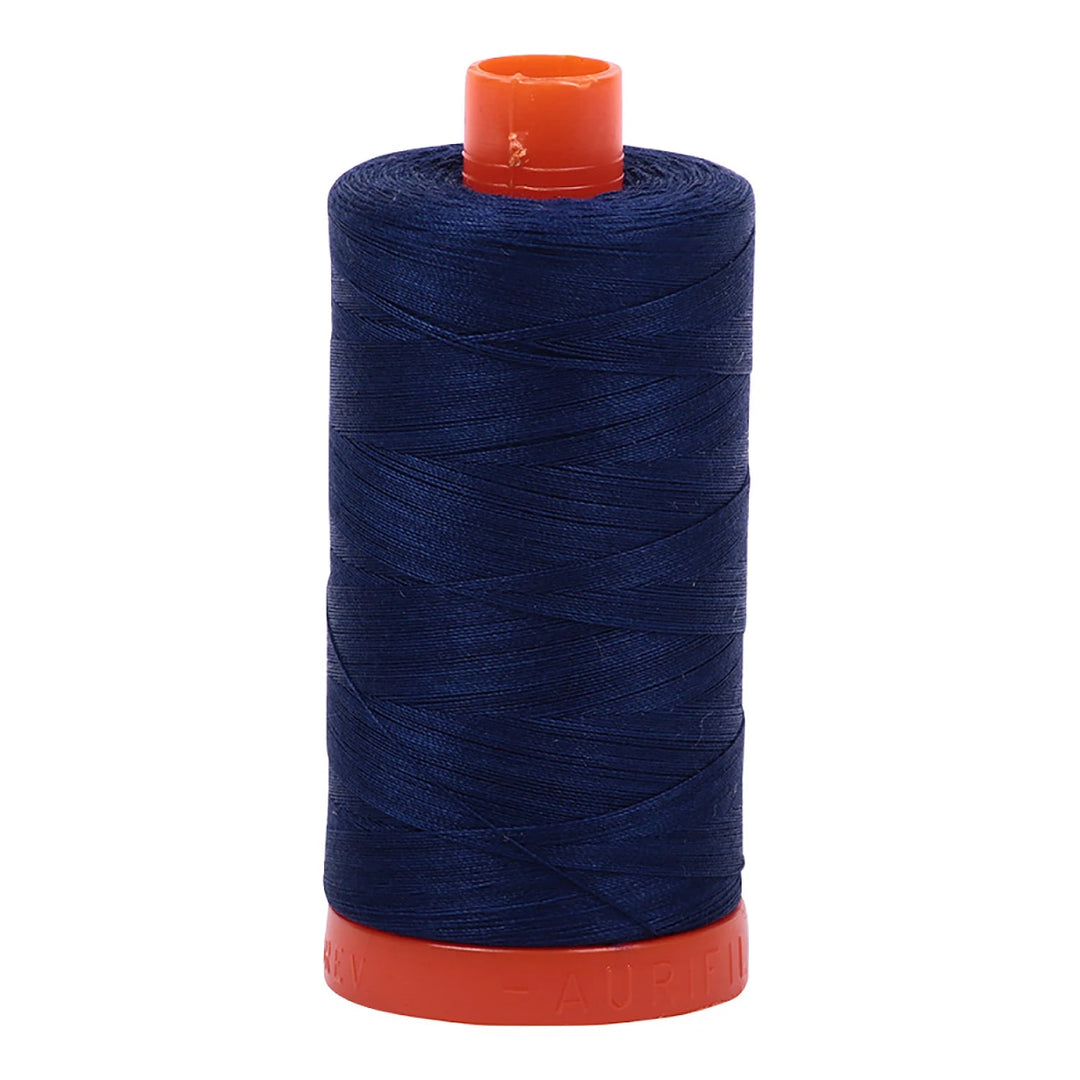 Aurifil Mako 50 wt Cotton 1300m (1422yds) | Dark Navy - Maple Leaf Quilting Company Ltd.