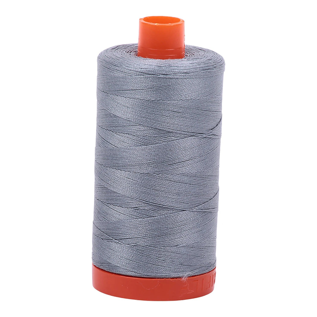 Aurifil Mako 50 wt Cotton 1300m (1422yds) | Light Blue Grey - Maple Leaf Quilting Company Ltd.