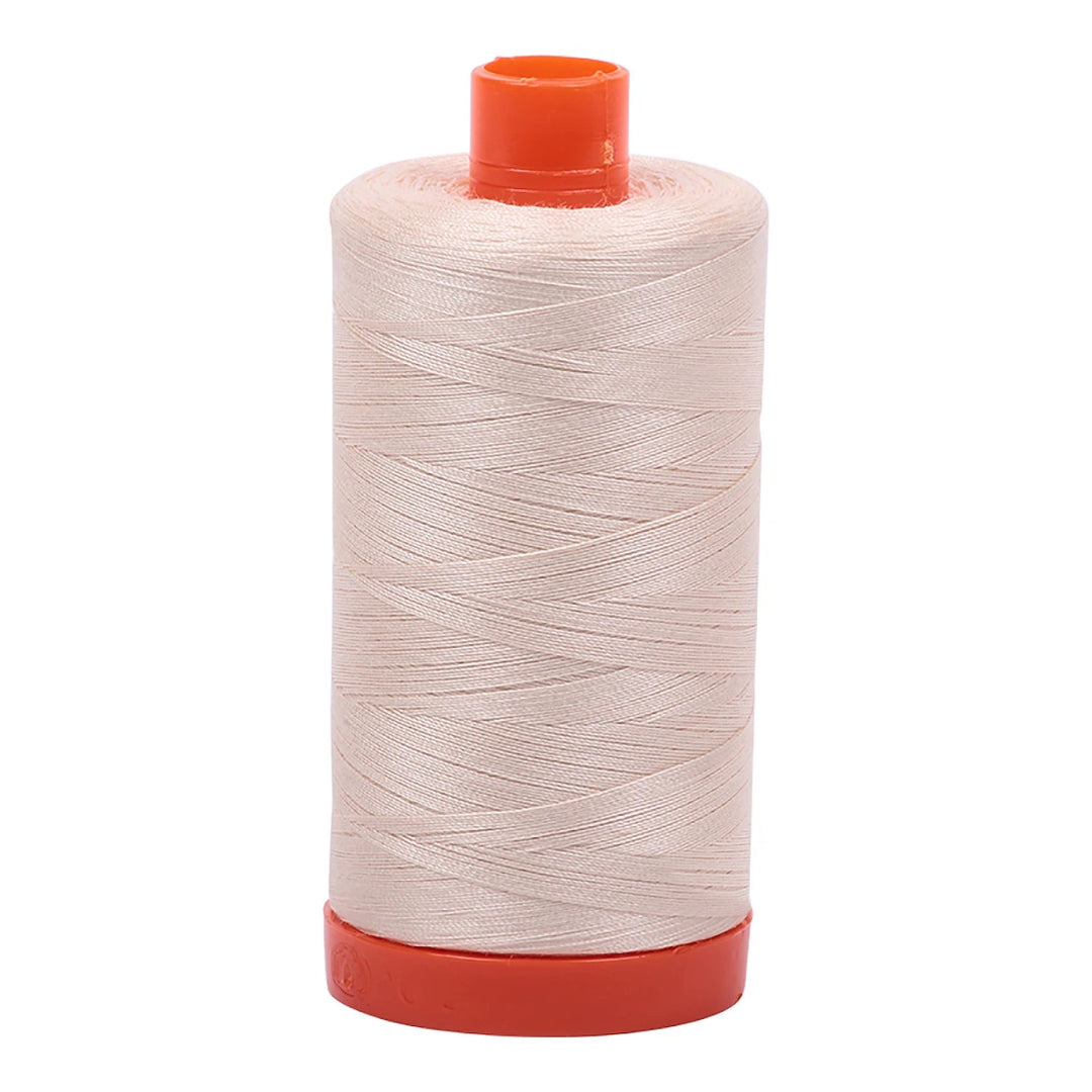 Aurifil Mako 50 wt Cotton 1300m (1422yds) | Light Sand - Maple Leaf Quilting Company Ltd.