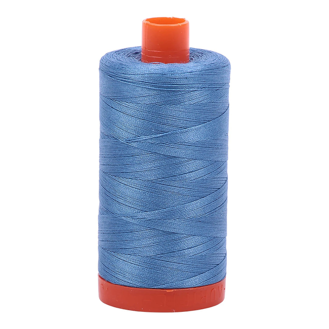 Aurifil Mako 50 wt Cotton 1300m (1422yds) | Light Wedgewood - Maple Leaf Quilting Company Ltd.