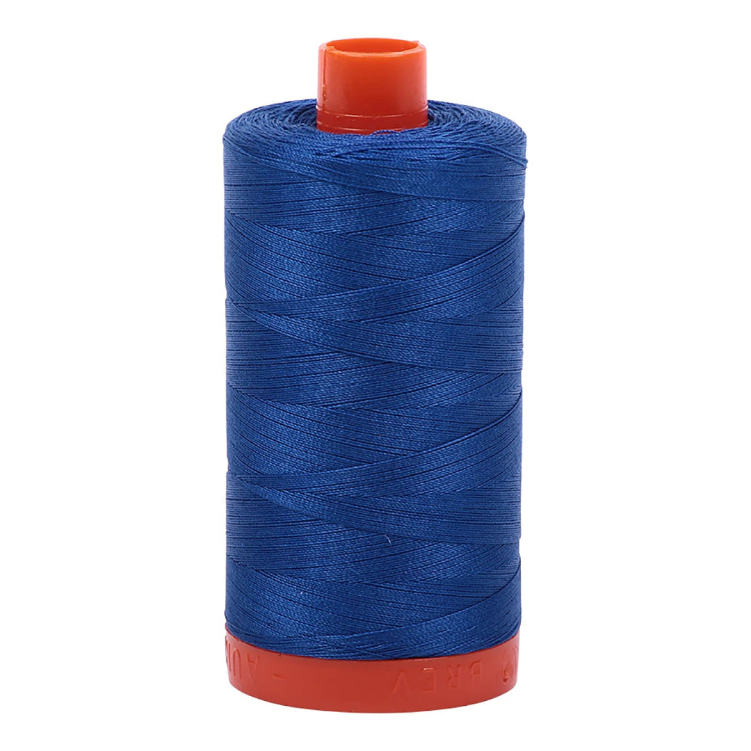 Aurifil Mako 50 wt Cotton 1300m (1422yds) | Medium Blue - Maple Leaf Quilting Company Ltd.