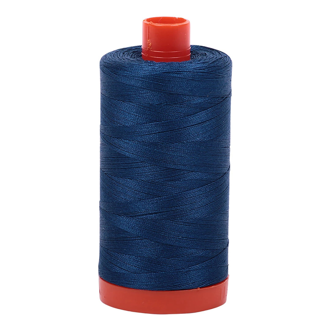 Aurifil Mako 50 wt Cotton 1300m (1422yds) | Medium Delft Blue - Maple Leaf Quilting Company Ltd.