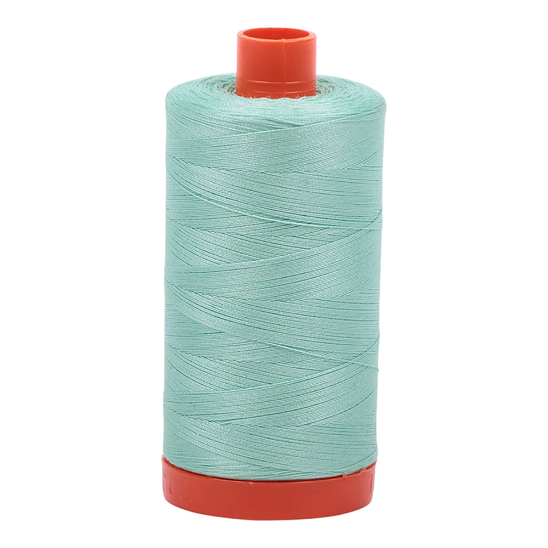 Aurifil Mako 50 wt Cotton 1300m (1422yds) | Medium Mint - Maple Leaf Quilting Company Ltd.