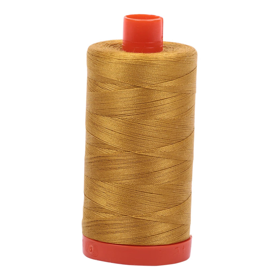 Aurifil Mako 50 wt Cotton 1300m (1422yds) | Mustard - Maple Leaf Quilting Company Ltd.
