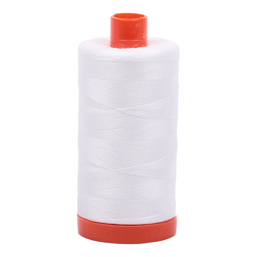 Aurifil Mako 50 wt Cotton 1300m (1422yds) | Natural White - Maple Leaf Quilting Company Ltd.