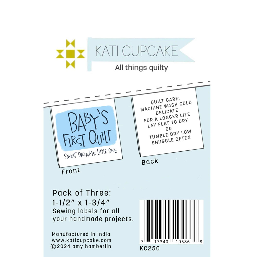 Baby's First Quilt Label Pack Blue (KC250) - Maple Leaf Quilting Company Ltd.