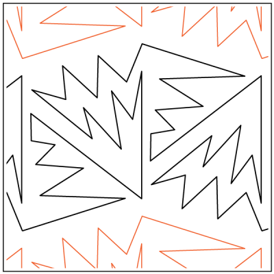 Barbed Spikes – 8.25” Paper Pantograph - Maple Leaf Quilting Company Ltd.