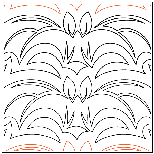 Bats, Bats & More Bats – 7.5” Paper Pantograph - Maple Leaf Quilting Company Ltd.