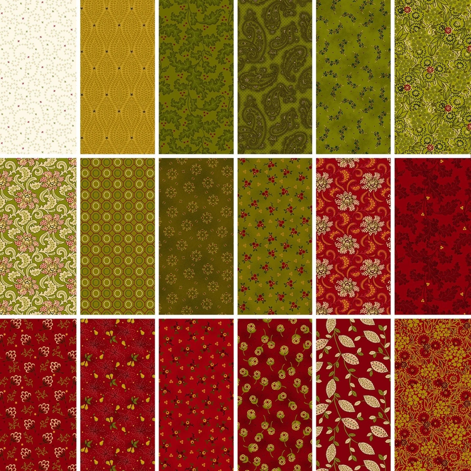 Baubles & Balsam by Kim Diehl Collection | 5in Squares - 42pcs (FB6CPHG - BAUBLESBALSAM) - Maple Leaf Quilting Company Ltd.