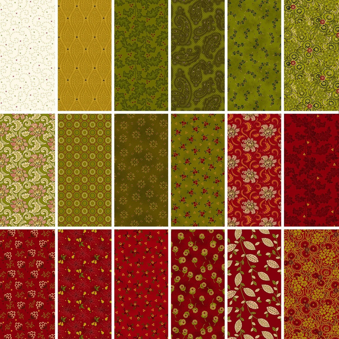 Baubles & Balsam by Kim Diehl Collection | Fat Quarter Package - 18pcs (FB4FQHG - BAUBLESBALSAM) - Maple Leaf Quilting Company Ltd.