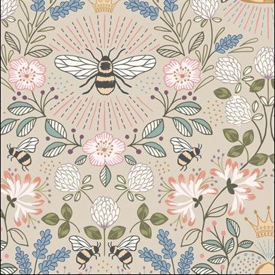 Bee Hive on Dark Cream by Lewis & Irene 108” Cotton (W15) - Sold in UNITS of 1/4 metre - Maple Leaf Quilting Company Ltd.