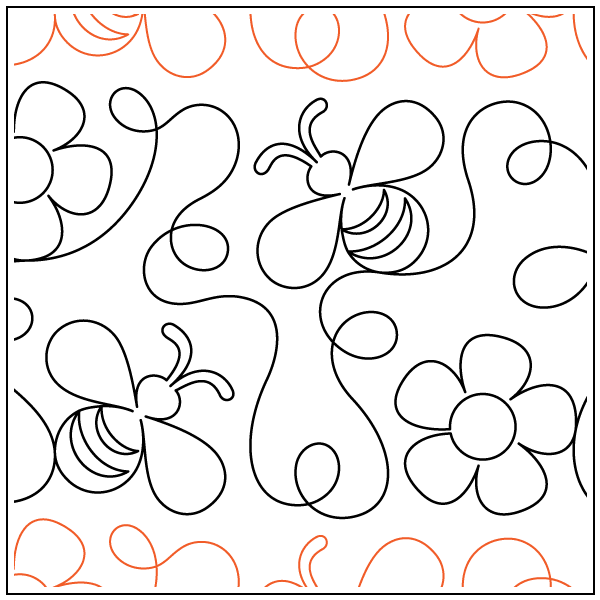 Bees N Blossoms – 8.5” Paper Pantograph - Maple Leaf Quilting Company Ltd.