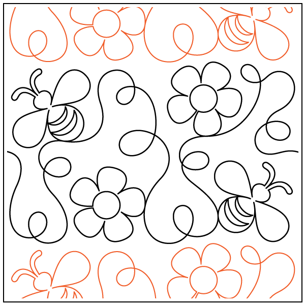 Bees N Blossoms – 8.5” Paper Pantograph - Maple Leaf Quilting Company Ltd.