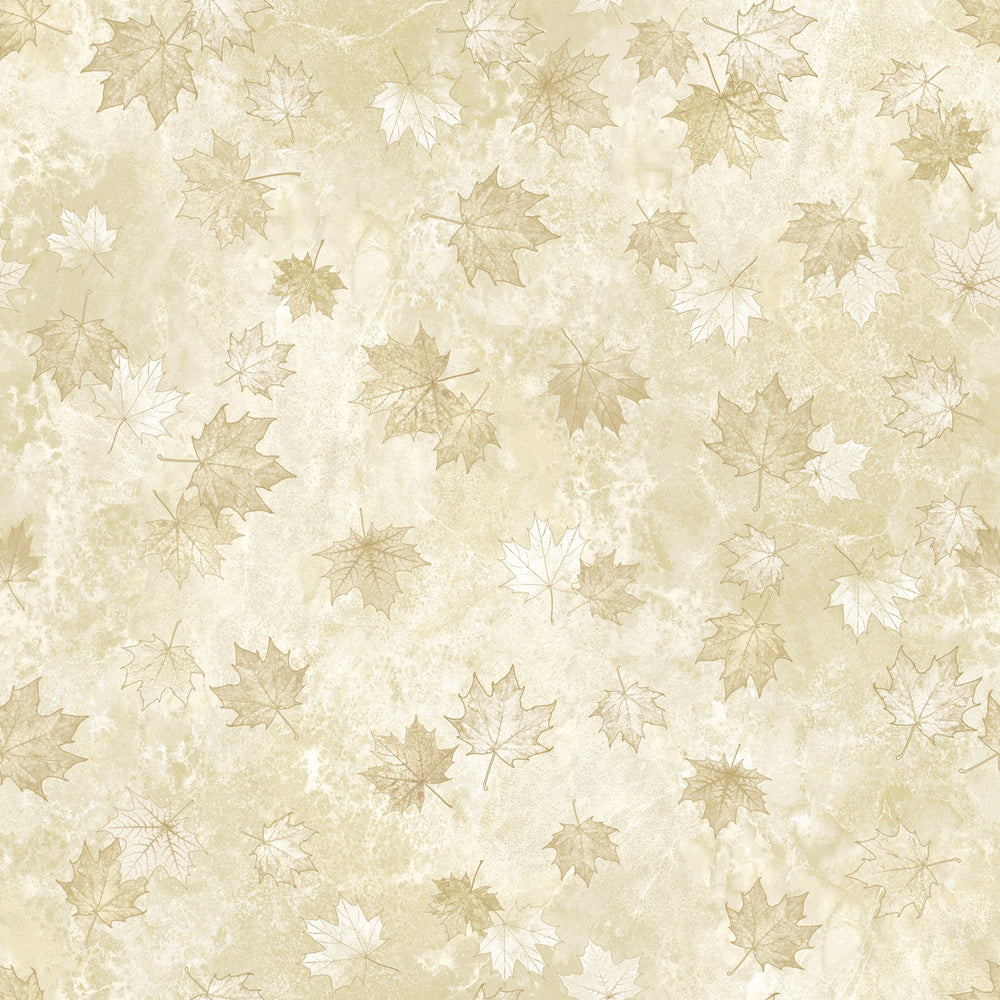 Beige Large Tonal Leaves | 43/44" Cotton (29017 - 12) - Sold in UNITS of ¼ metre - Maple Leaf Quilting Company Ltd.