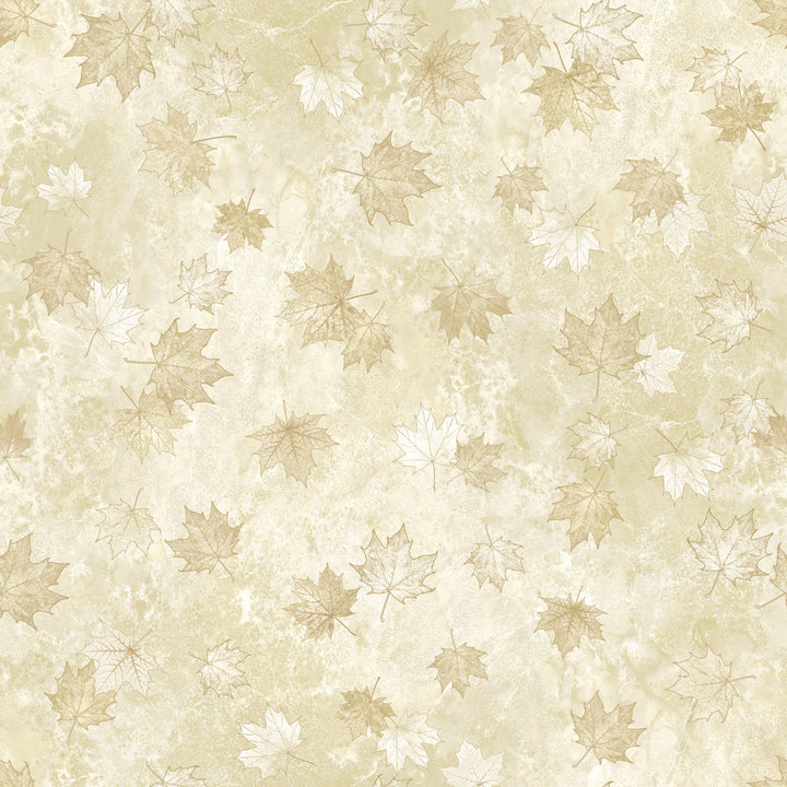 Beige Large Tonal Leaves | 43/44" Cotton (29017 - 12) - Sold in UNITS of ¼ metre - Maple Leaf Quilting Company Ltd.