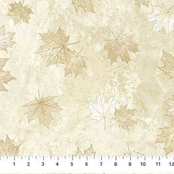 Beige Large Tonal Leaves | 43/44" Cotton (29017 - 12) - Sold in UNITS of ¼ metre - Maple Leaf Quilting Company Ltd.