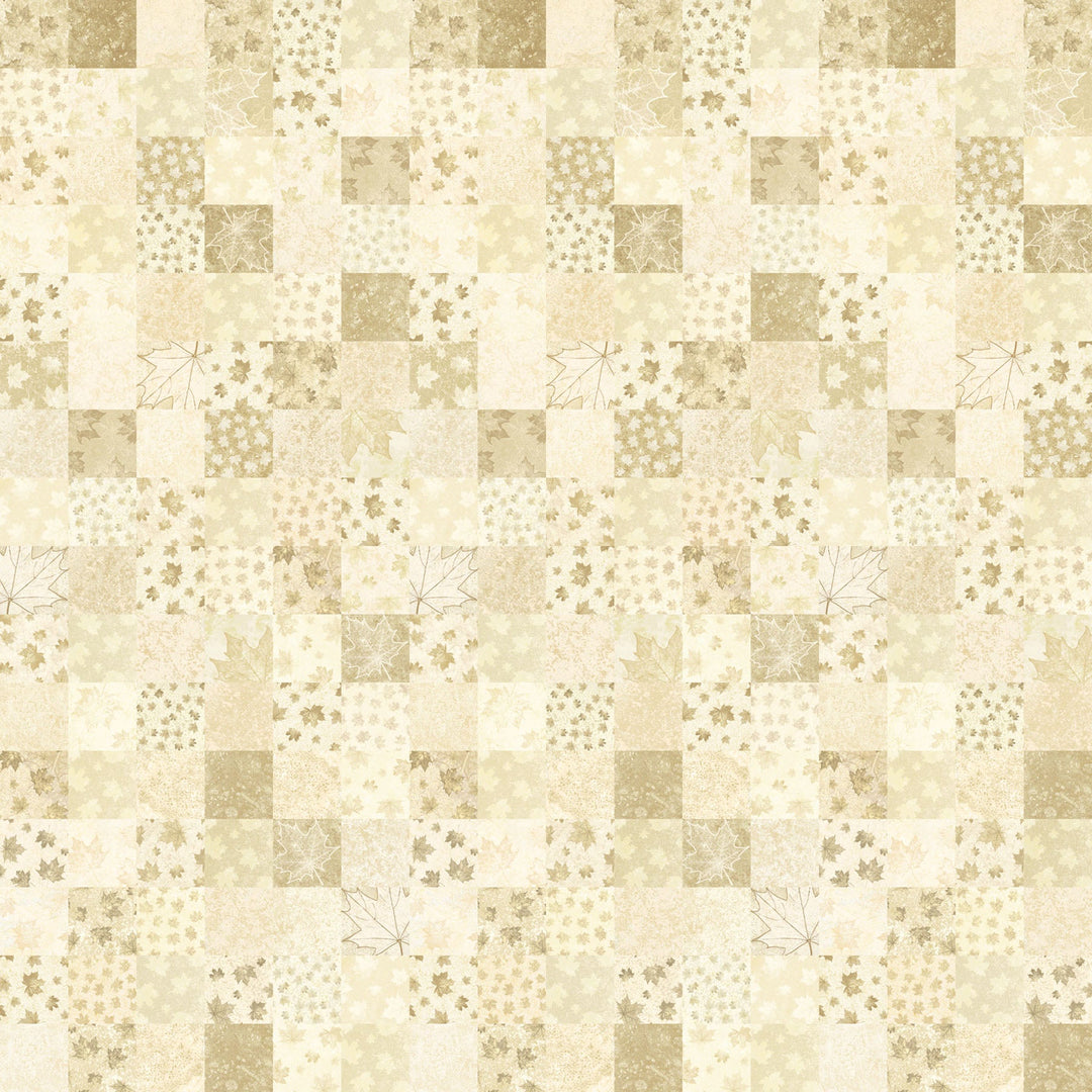 Beige Patchwork | 43/44" Cotton (29016 - 12) - Sold in UNITS of ¼ metre - Maple Leaf Quilting Company Ltd.