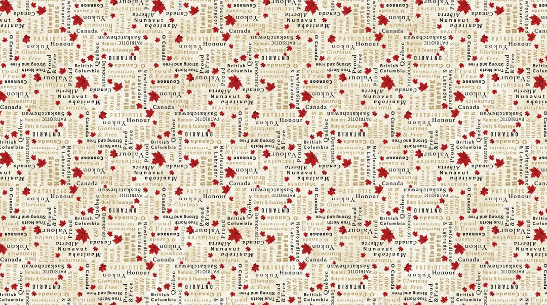 Beige Words | 43/44" Cotton (29019 - 12) - Sold in UNITS of ¼ metre - Maple Leaf Quilting Company Ltd.