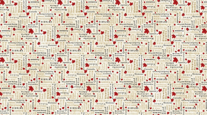 Beige Words | 43/44" Cotton (29019 - 12) - Sold in UNITS of ¼ metre - Maple Leaf Quilting Company Ltd.