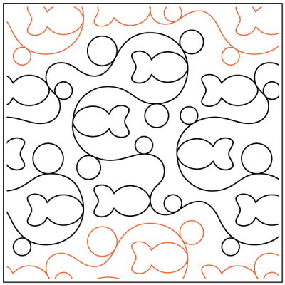 Benay's Goldfish – 9.5” Paper Pantograph - Maple Leaf Quilting Company Ltd.