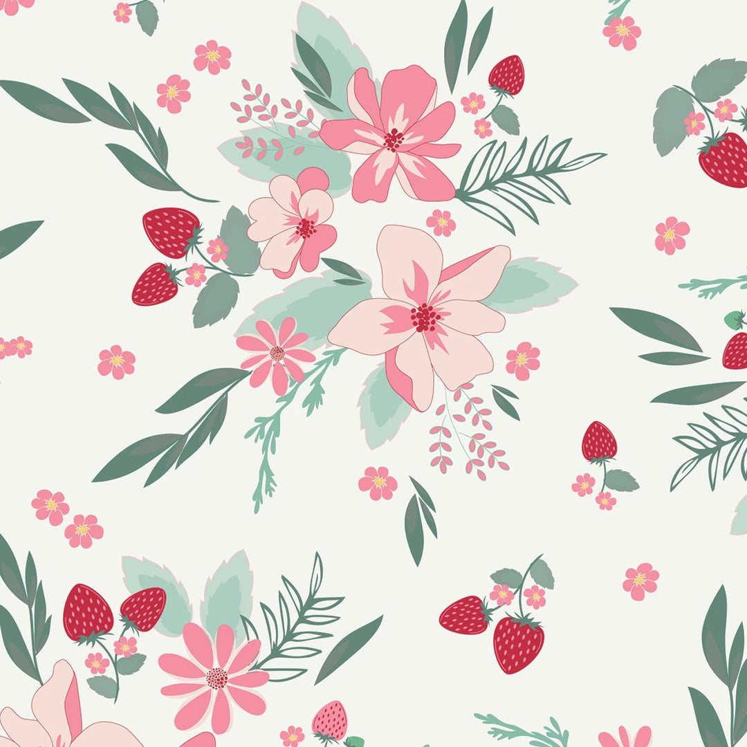 Berry Market by Beverly McCullough Collection - Floral Sand Dollar | 108” Cotton (WB15749R - SANDDOLLAR) - Sold in UNITS of 1/4 metre - Maple Leaf Quilting Company Ltd.