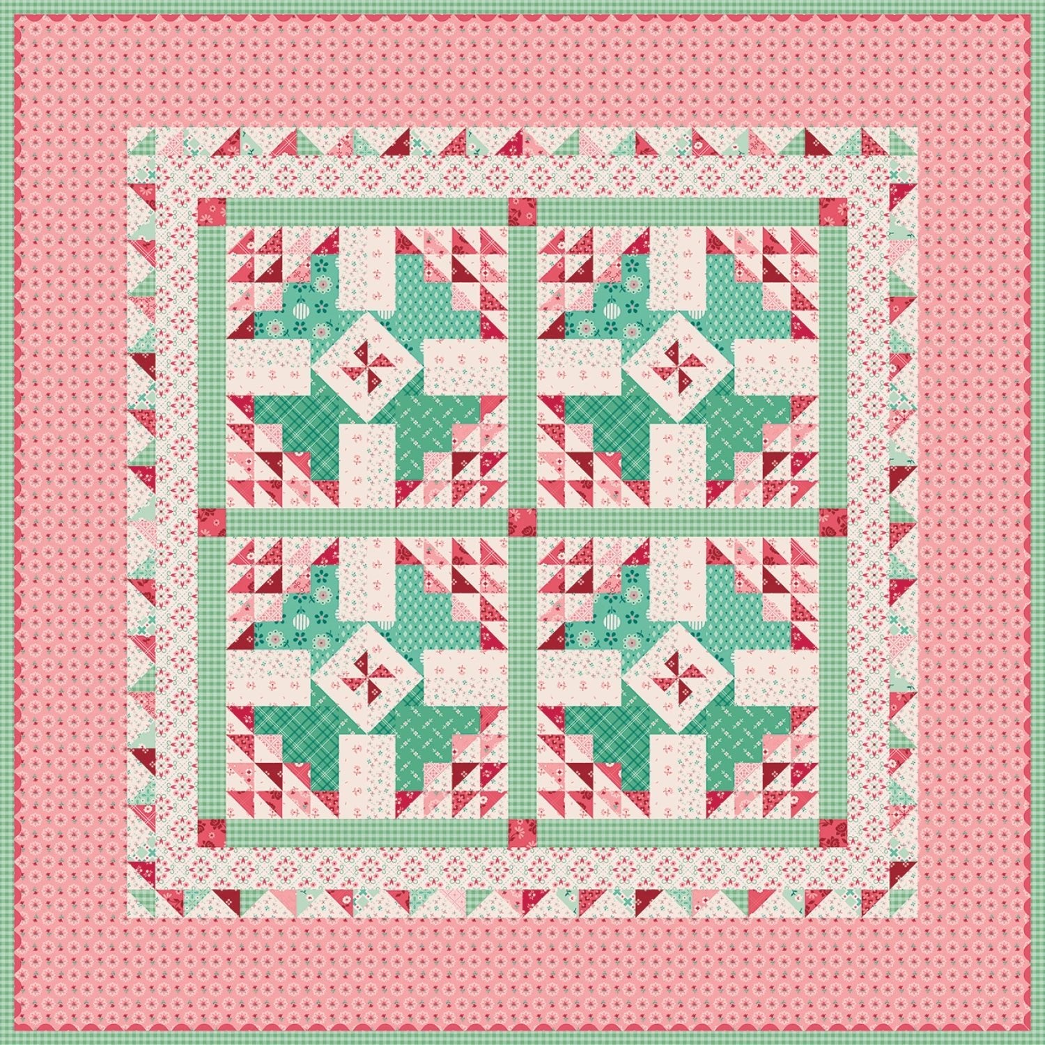 Berry & Sage Berry Baskets Table Topper Kit (KT-17381) - Maple Leaf Quilting Company Ltd.