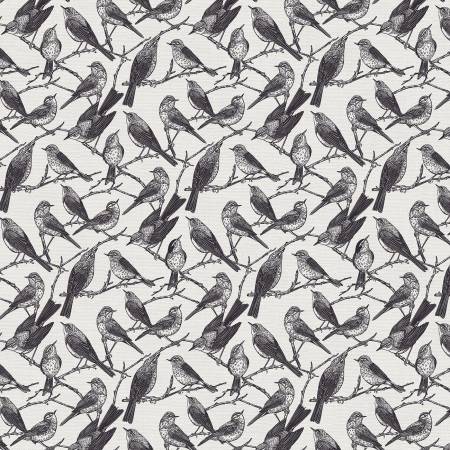 Black And Grey Birds Of A Feather 118" Cotton (183 - 25363) – Sold in UNITS of ¼ metre - Maple Leaf Quilting Company Ltd.