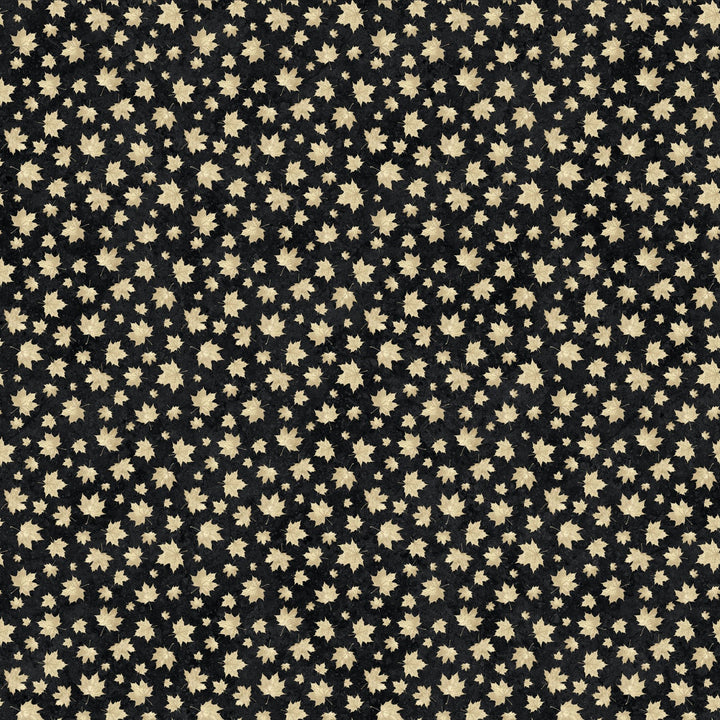 Black Beige - Two Tone Leaves | 43/44" Cotton (29020 - 99) - Sold in UNITS of ¼ metre - Maple Leaf Quilting Company Ltd.