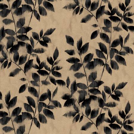 Black Brushy Vines 108" Cotton (ARBW05665 - NEK) – Sold in UNITS of ¼ metre - Maple Leaf Quilting Company Ltd.