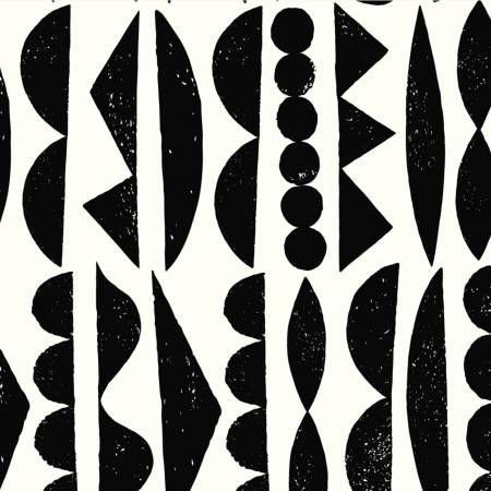Black Imprint Organic Shape Sorter 108" Cotton (227407 - X) – Sold in UNITS of ¼ metre - Maple Leaf Quilting Company Ltd.