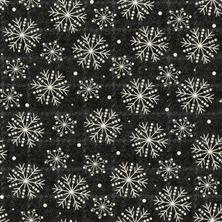 Black Snowflake Flannel - 44" Wide (F10895 - J) - Maple Leaf Quilting Company Ltd.