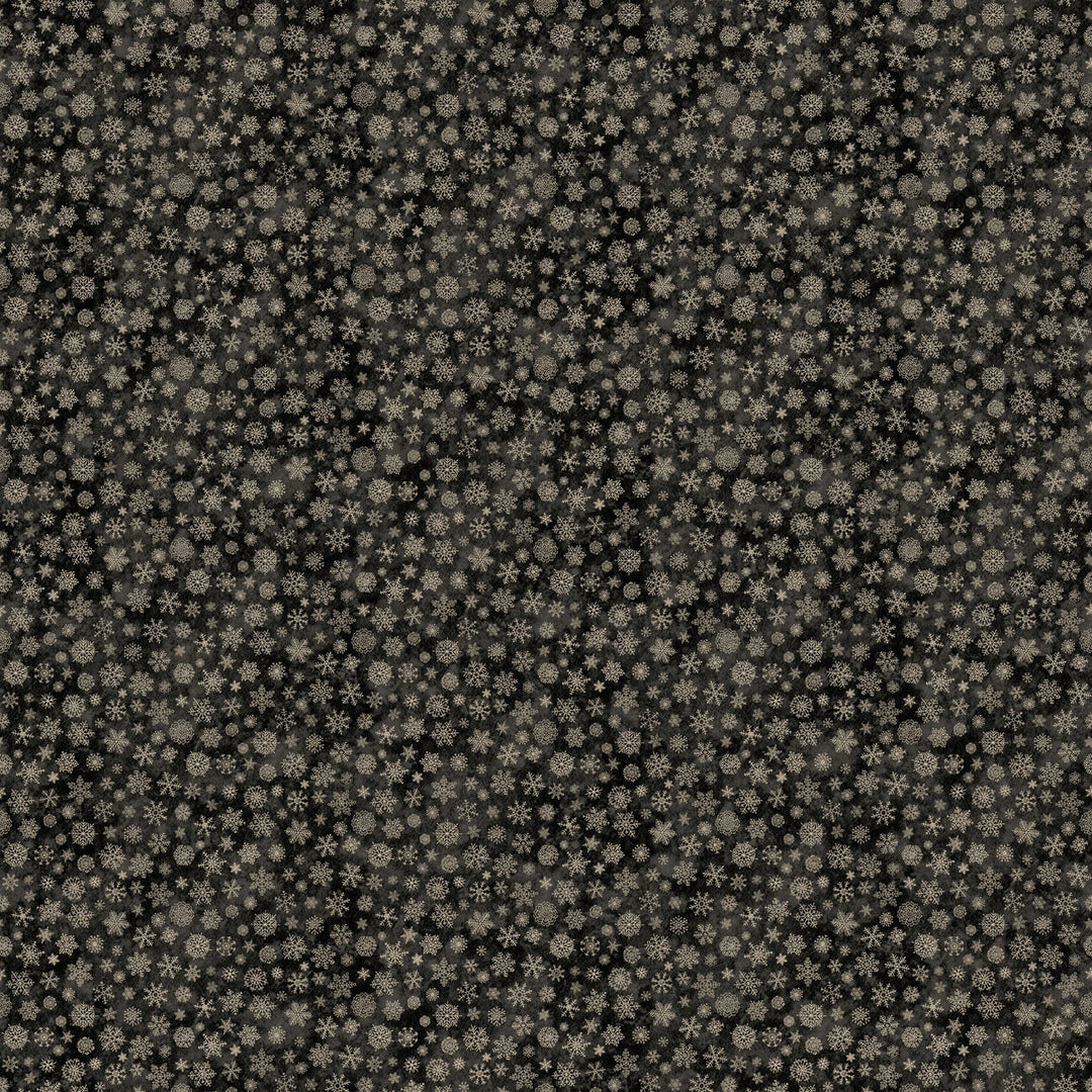 Black Snowflakes - Winter Woodland | 43/44" Cotton (28873 - 99) - Sold in UNITS of ¼ metre - Maple Leaf Quilting Company Ltd.