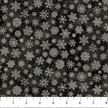 Black Snowflakes - Winter Woodland | 43/44" Cotton (28873 - 99) - Sold in UNITS of ¼ metre - Maple Leaf Quilting Company Ltd.