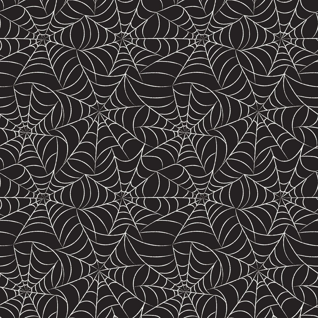 Black Webs Glow in the Dark - 44” - (GC17474R-BLACK) – Sold in UNITS of ¼ metre - Maple Leaf Quilting Company Ltd.