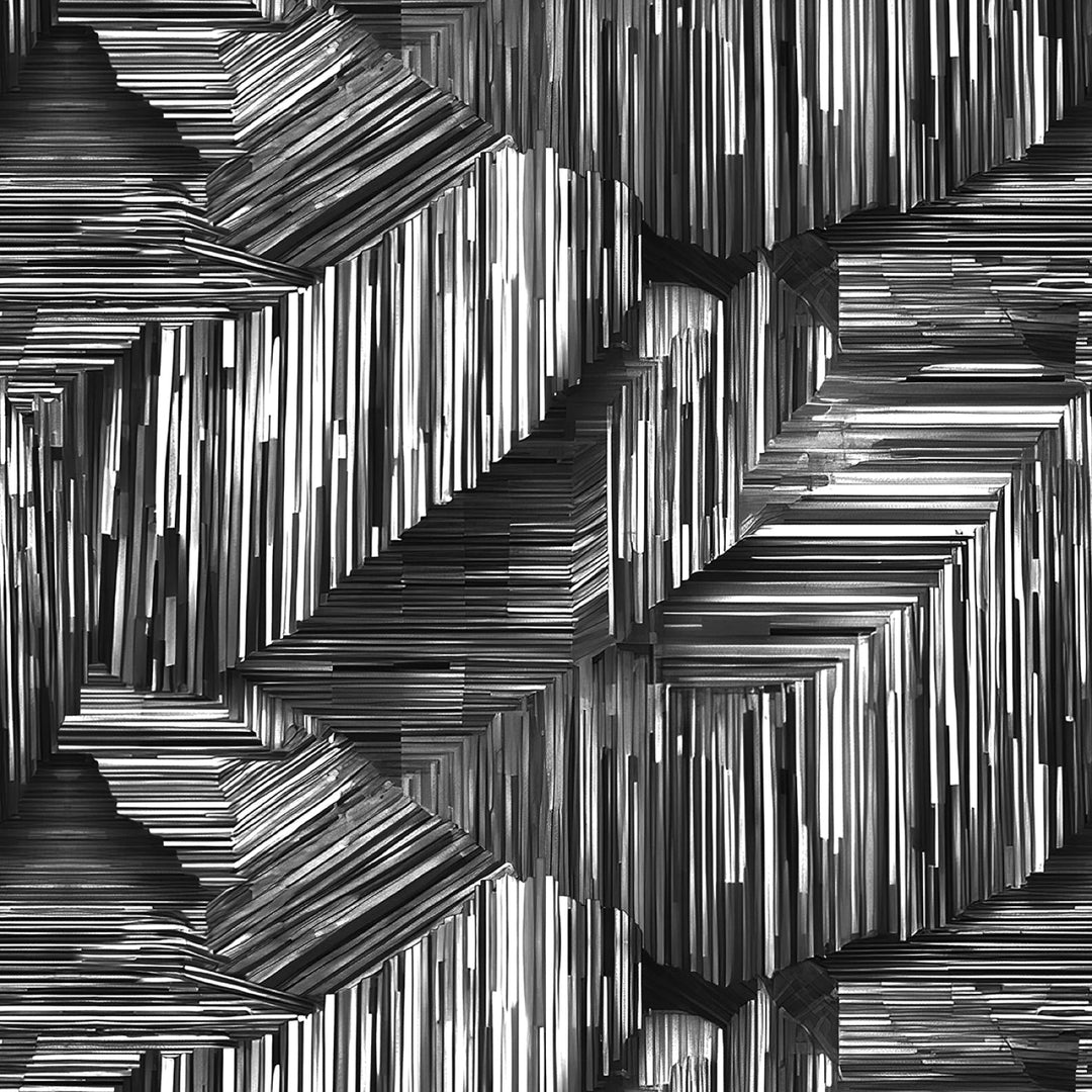 Black & White Line Art Geometric | 118" Cotton (8675S - 10) – Sold in UNITS of ¼ metre - Maple Leaf Quilting Company Ltd.