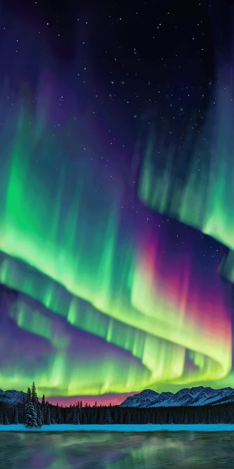 Black/Multi Aurora Borealis - Cosmic Flow by Crazy Marie Collection| 108" Cotton (8458S - 98) – Sold in UNITS of ¼ metre - Maple Leaf Quilting Company Ltd.