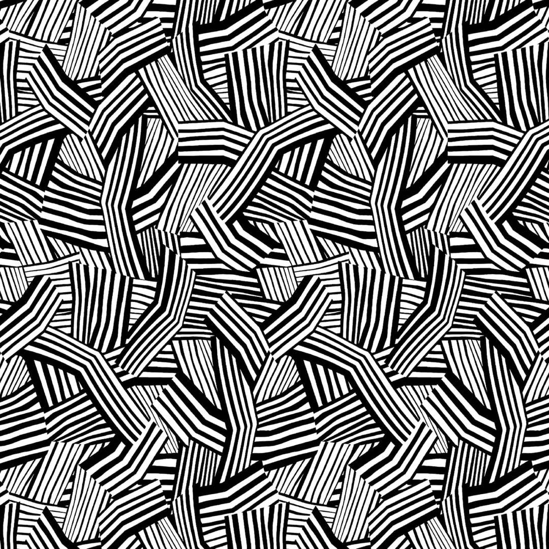 Black/White Geo 118” Cotton (8246S - 90) - Sold in UNITS of 1/4 metre - Maple Leaf Quilting Company Ltd.