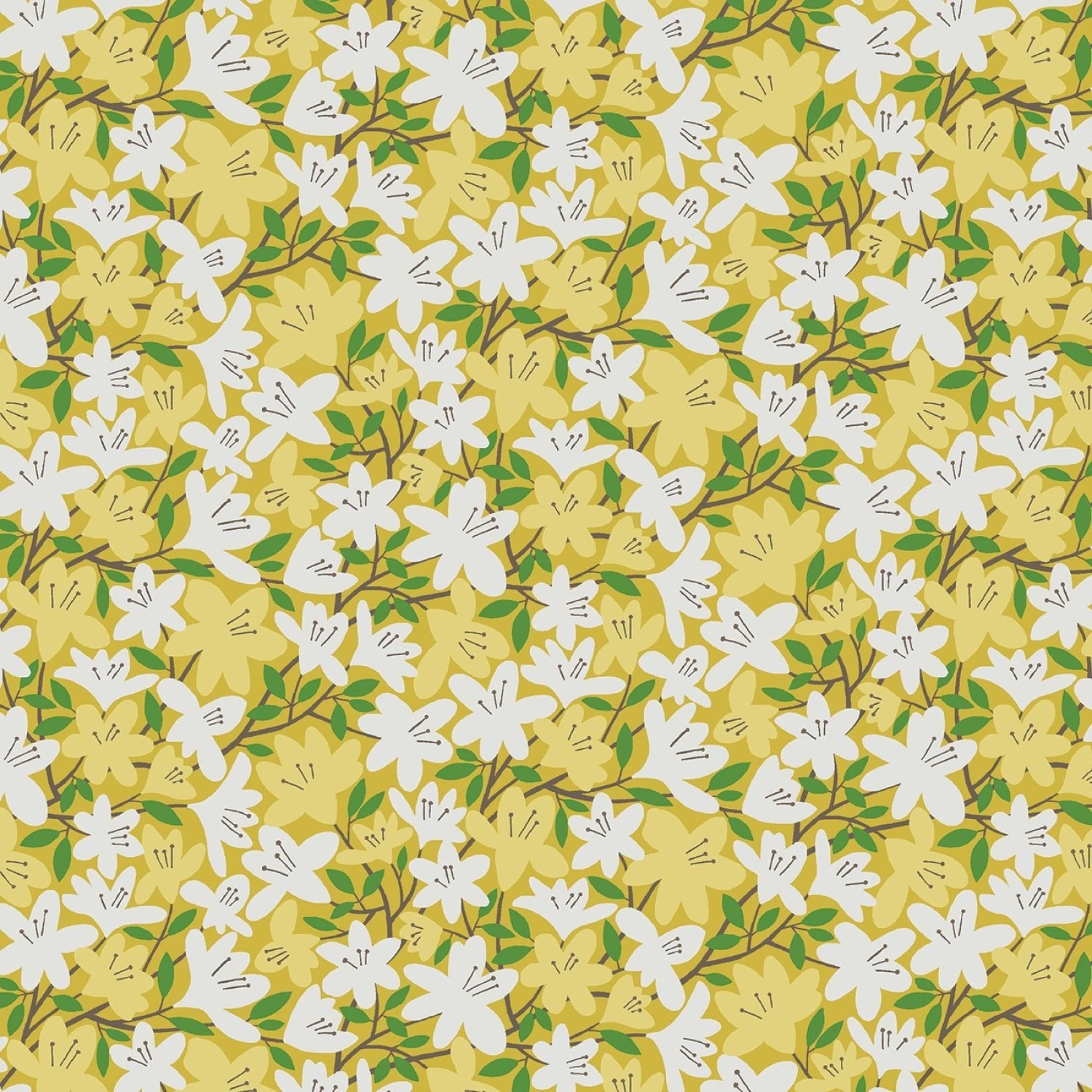 Blooming Color 2 Yellow Fat Quarter Bundle | Fat Quarter Package 5pcs (FQBC2BX - Yel) - Maple Leaf Quilting Company Ltd.
