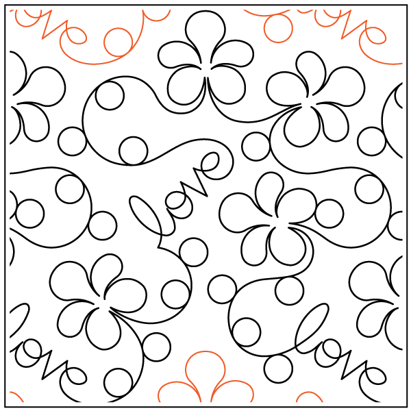 Blooming Love – 12” Paper Pantograph - Maple Leaf Quilting Company Ltd.