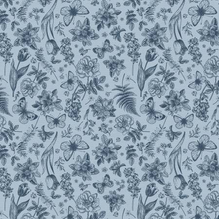 Blue Birds Of A Feather 118" Cotton (183 - 25355) – Sold in UNITS of ¼ metre - Maple Leaf Quilting Company Ltd.