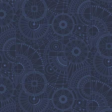 Blue Blueprint 108" Cotton (17129WB - 11) – Sold in UNITS of ¼ metre - Maple Leaf Quilting Company Ltd.