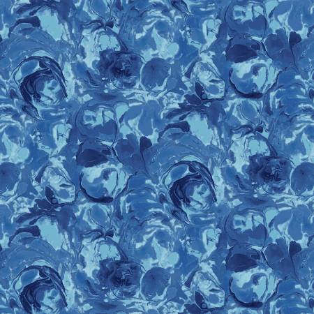Blue Lagoon Paint Swirls 118" Cotton (1818 - 41) – Sold in UNITS of ¼ metre - Maple Leaf Quilting Company Ltd.