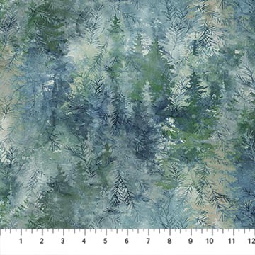 Blue Multi Trees - Altitude | 43/44" Cotton (DP29156­-43) - Sold in UNITS of ¼ metre - Maple Leaf Quilting Company Ltd.